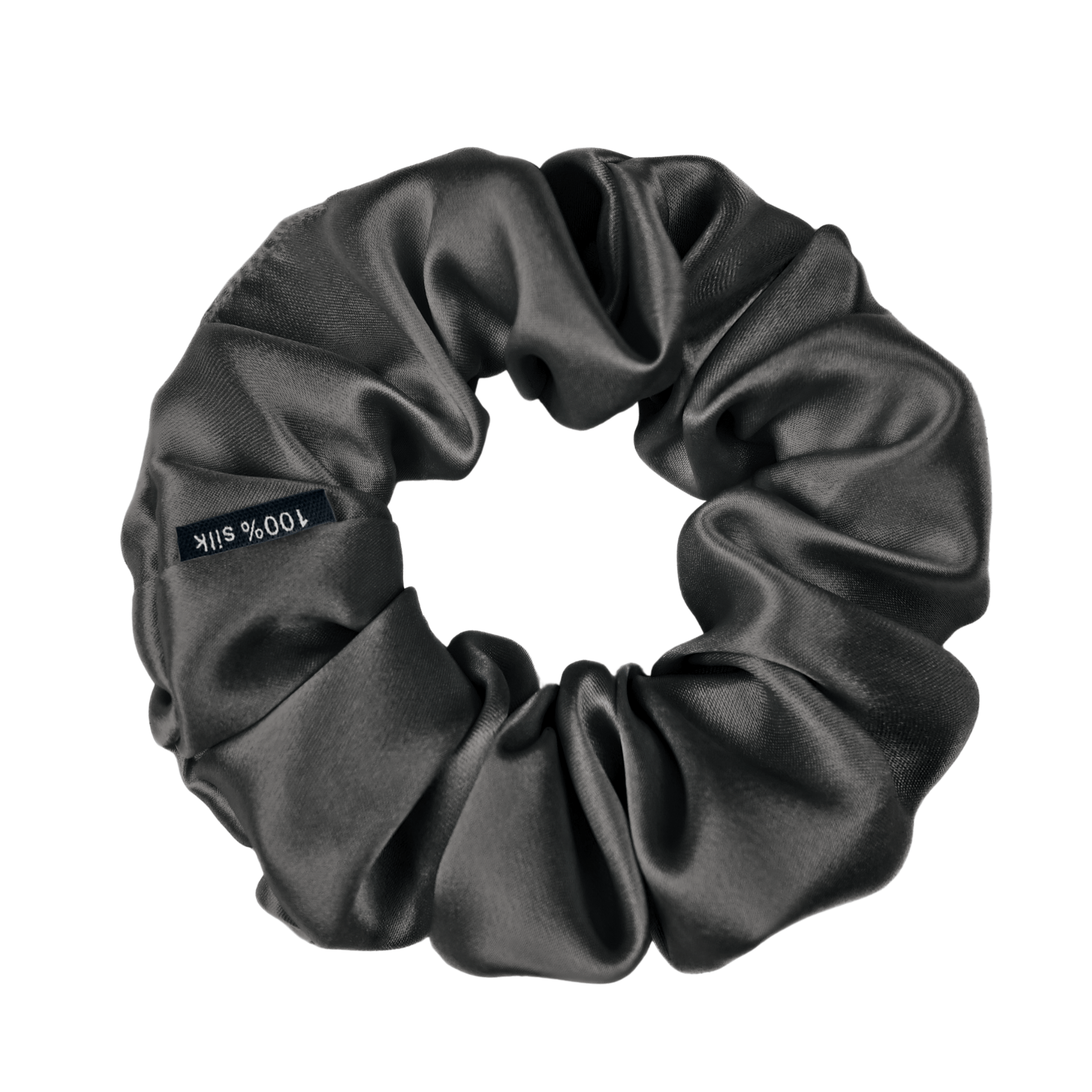 Graphite Skinny Scrunchie – 100% Pure Mulberry Silk, Perfect for All Hair Types - NOCHKA
