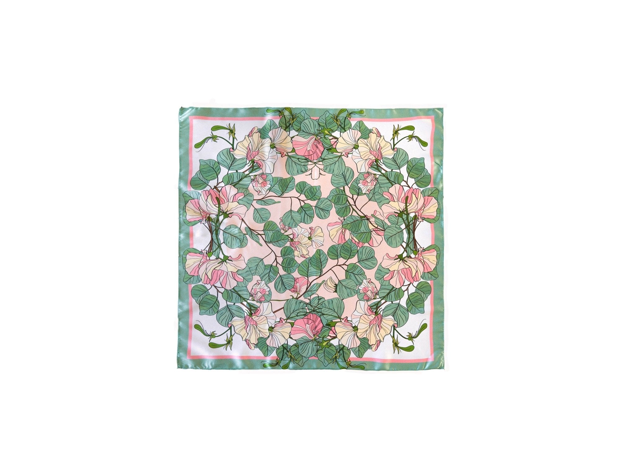 Green Mulbery Silk Square Scarf - NOCHKA
