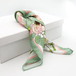 Green Mulbery Silk Square Scarf - NOCHKA
