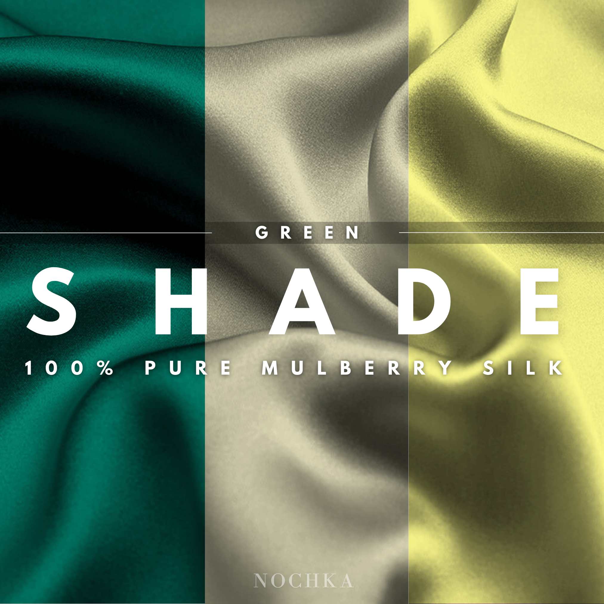 Green Shades of 3 Skinny Mulberry Silk Scrunchies | 100% Silk - NOCHKA
