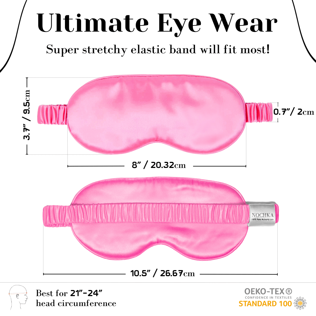 Hot Pink Pure Silk Sleep Mask - NOCHKA
