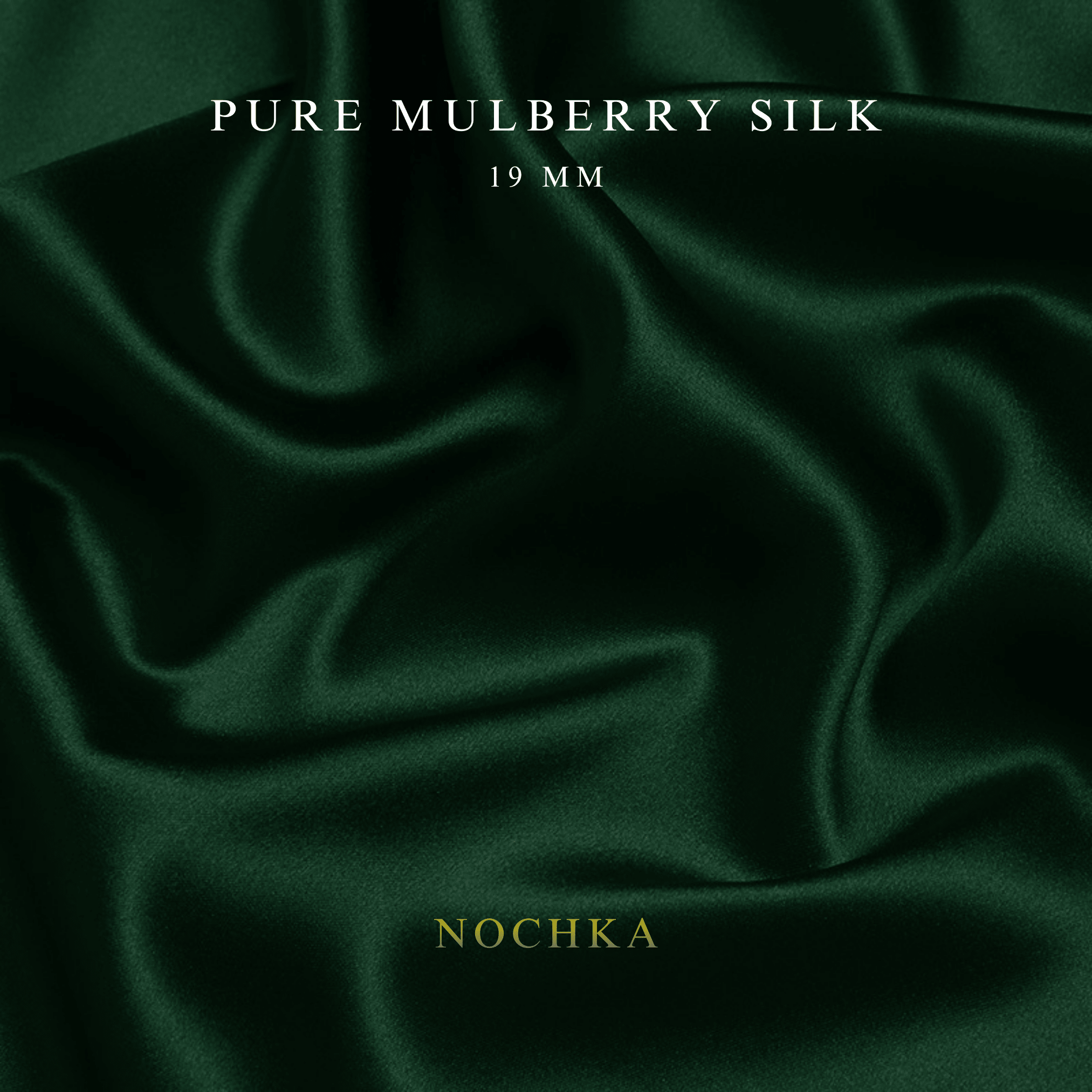 Hunter Green 100% Pure Mulberry Silk Fabric 19mm Cut - to - Size Silk Fabric - NOCHKA
