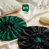 Hunter Green & Black Pure Mulberry Silk Bonnet – Reversible & Durable - NOCHKA
