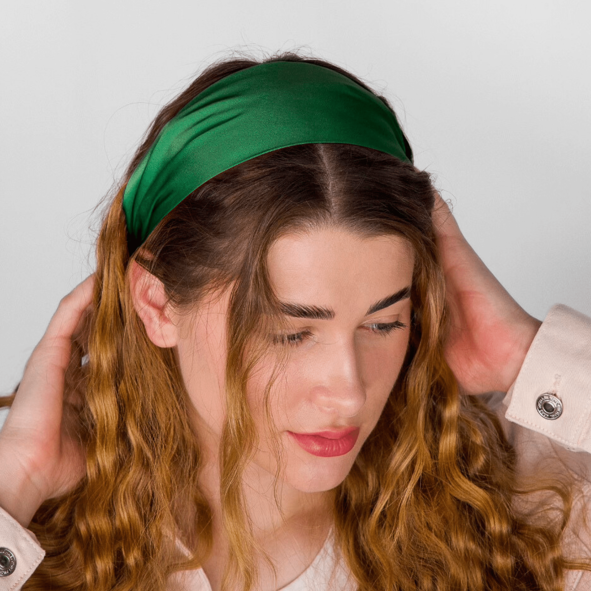 Hunter Green Pure Silk Headband - NOCHKA
