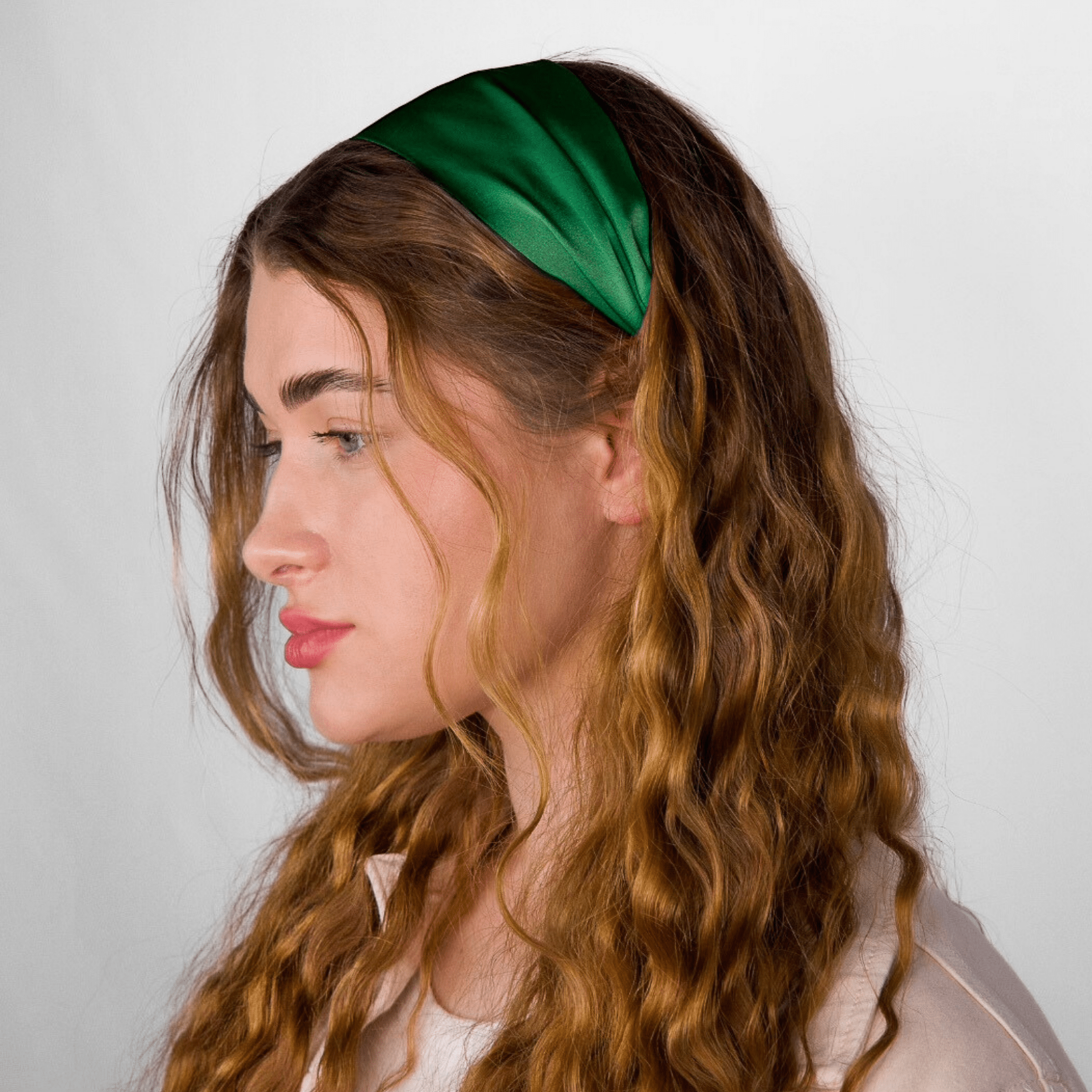 Hunter Green Pure Silk Headband - NOCHKA
