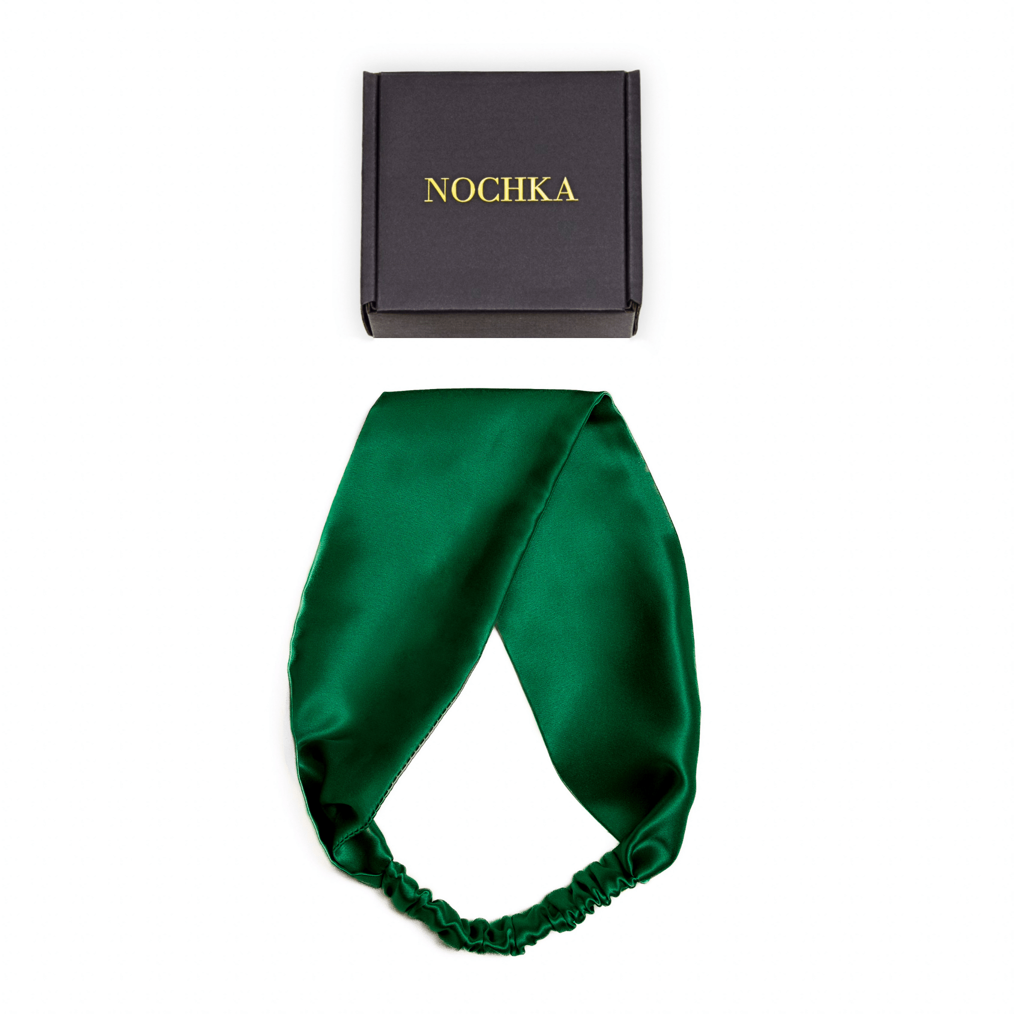 Hunter Green Pure Silk Headband - NOCHKA
