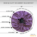 Iris & Black Pure Mulberry Silk Bonnet – Reversible & Durable - NOCHKA

