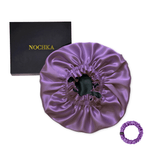 Iris & Black Pure Mulberry Silk Bonnet – Reversible & Durable - NOCHKA
