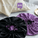 Iris & Black Pure Mulberry Silk Bonnet – Reversible & Durable - NOCHKA
