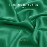 Jungle Green 100% Pure Mulberry Silk Fabric 19mm Cut - to - Size Silk Fabric - NOCHKA
