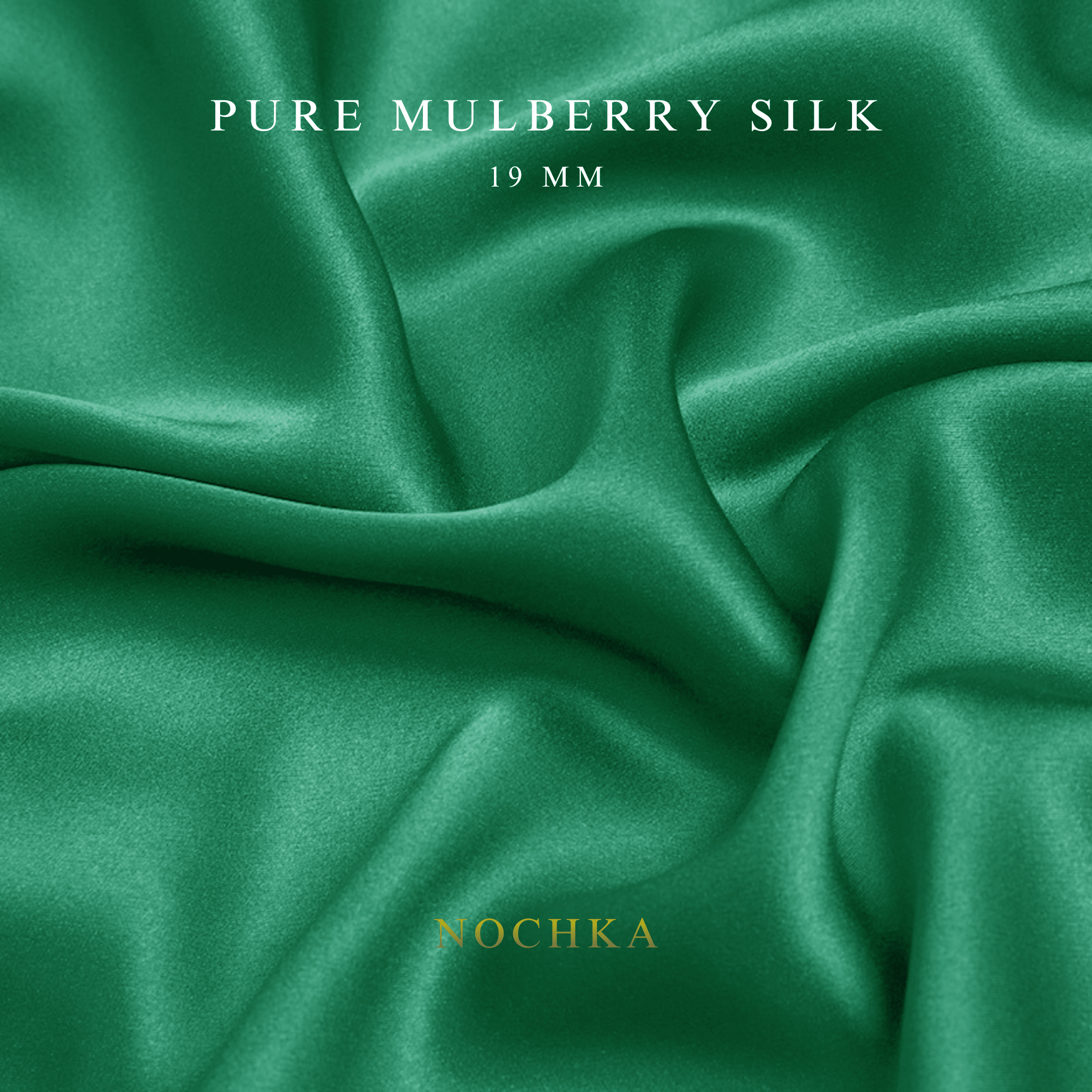 Jungle Green 100% Pure Mulberry Silk Fabric 19mm Cut - to - Size Silk Fabric - NOCHKA
