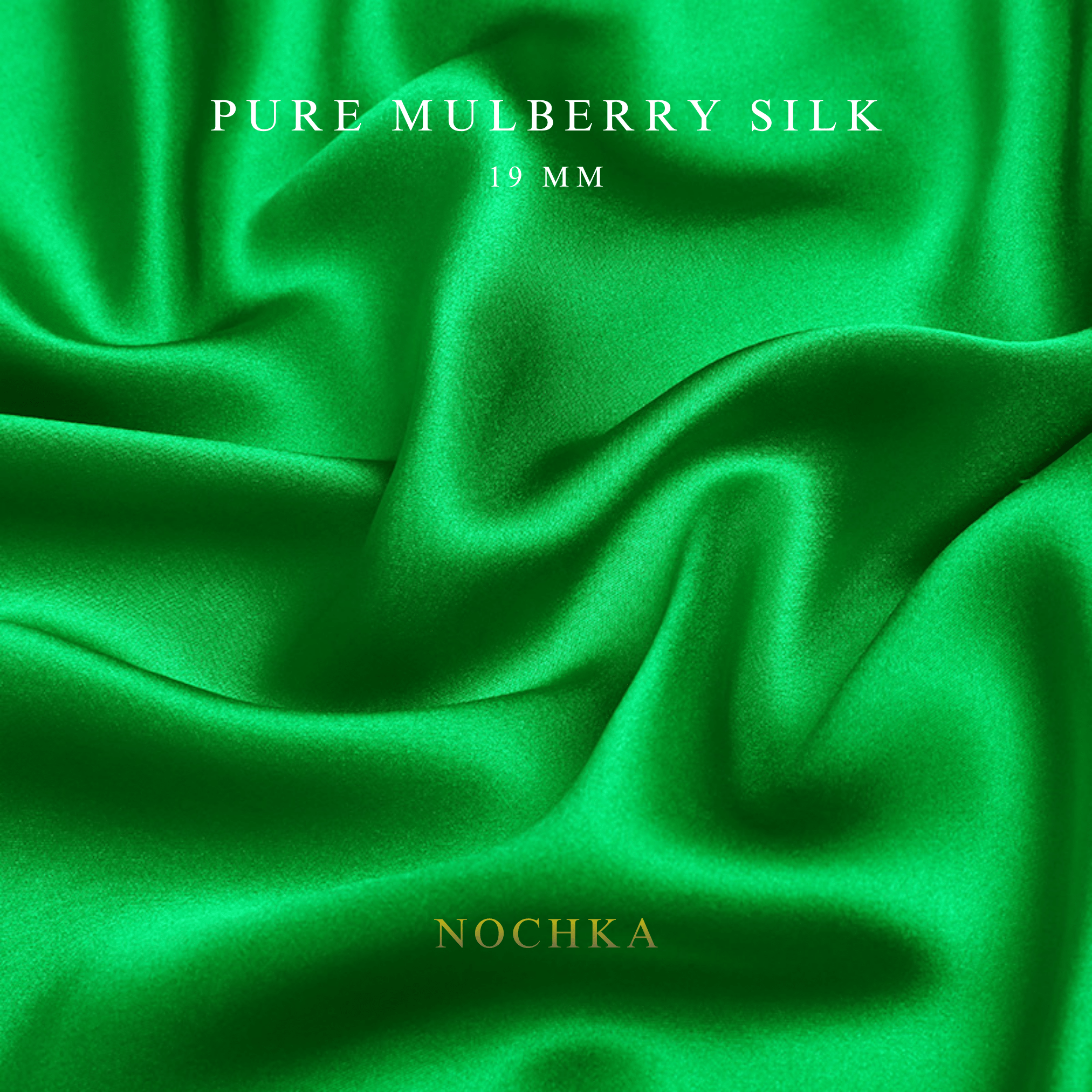 Kelly Green 100% Pure Mulberry Silk Fabric 19mm Cut - to - Size Silk Fabric - NOCHKA

