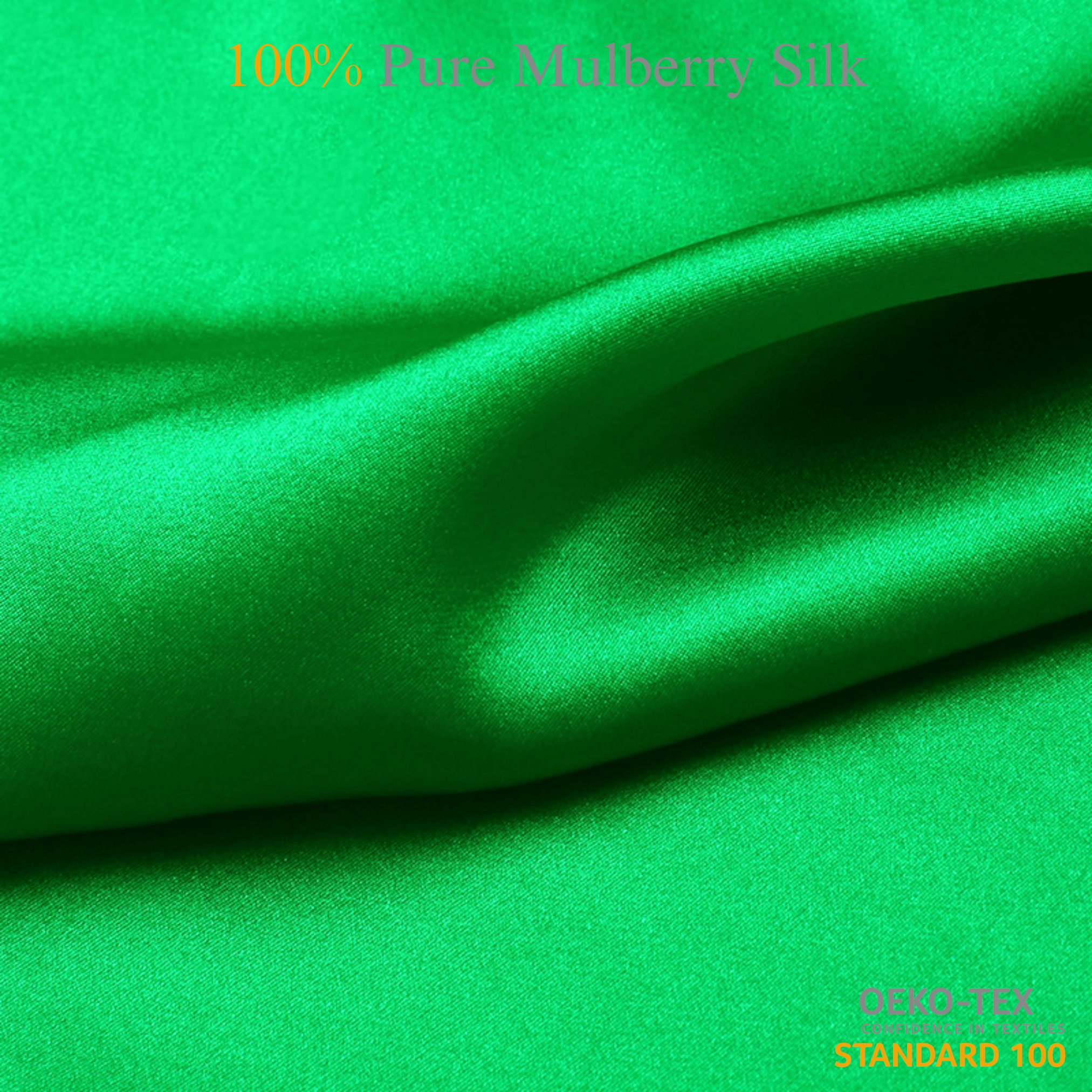 Kelly Green 100% Pure Mulberry Silk Fabric 19mm Cut - to - Size Silk Fabric - NOCHKA

