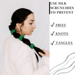 Kelly Green Ultra - Skinny Silk Scrunchies (Set of 5) - NOCHKA
