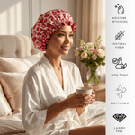 Kiss Print Pure Mulberry Silk Bonnet – Reversible & Durable - NOCHKA
