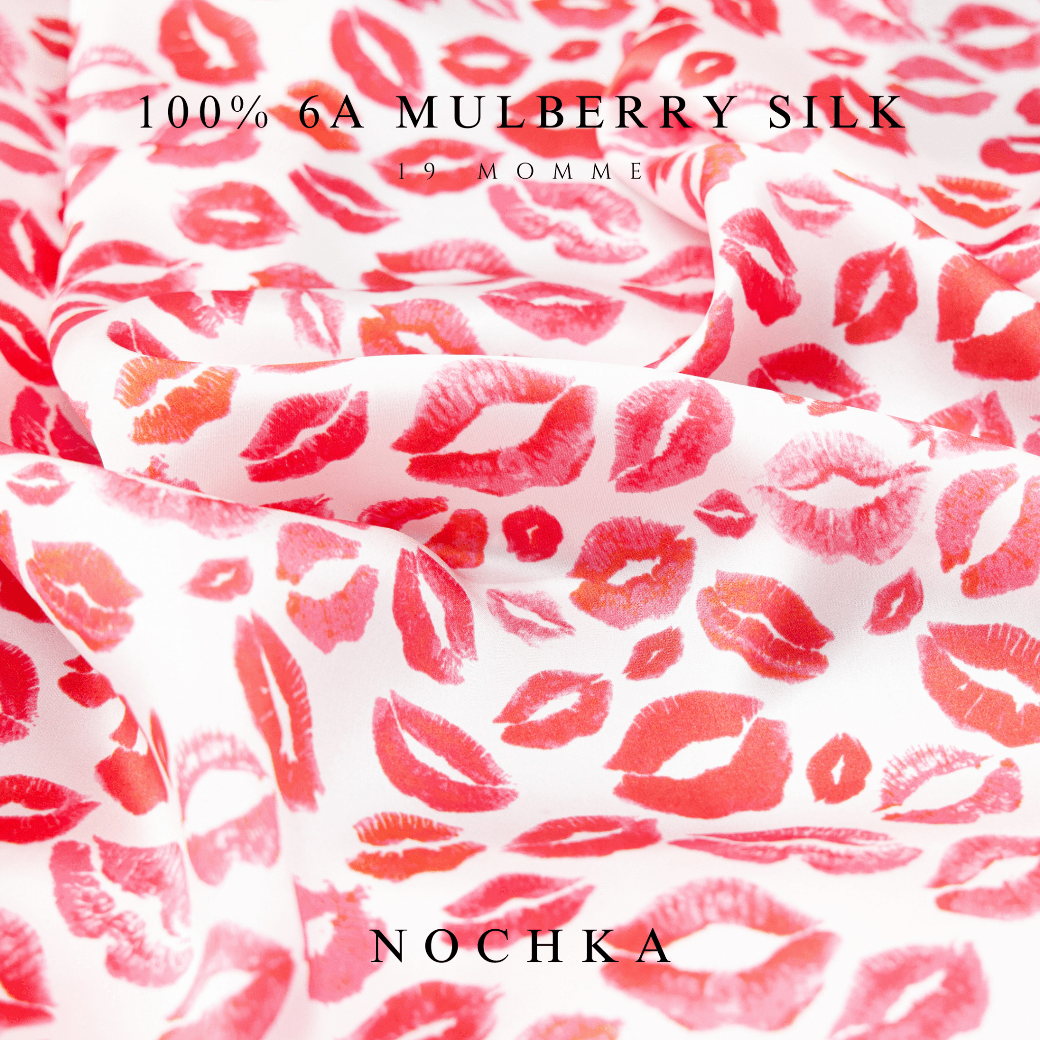 Kiss Print Pure Mulberry Silk Bonnet – Reversible & Durable - NOCHKA
