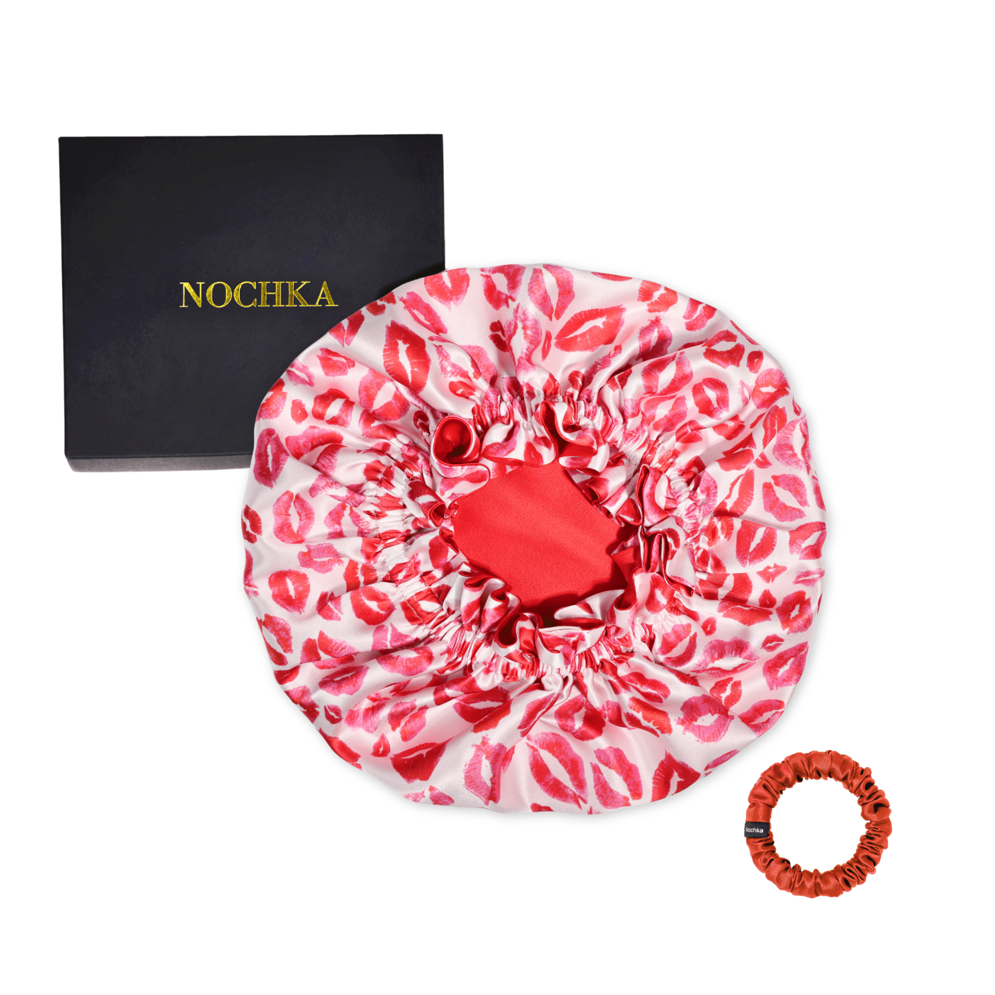 Kiss Print Pure Mulberry Silk Bonnet – Reversible & Durable - NOCHKA
