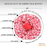 Kiss Print Pure Mulberry Silk Bonnet – Reversible & Durable - NOCHKA
