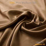 Latte 100% Pure Mulberry Silk Fabric 19mm Cut - to - Size Silk Fabric - NOCHKA
