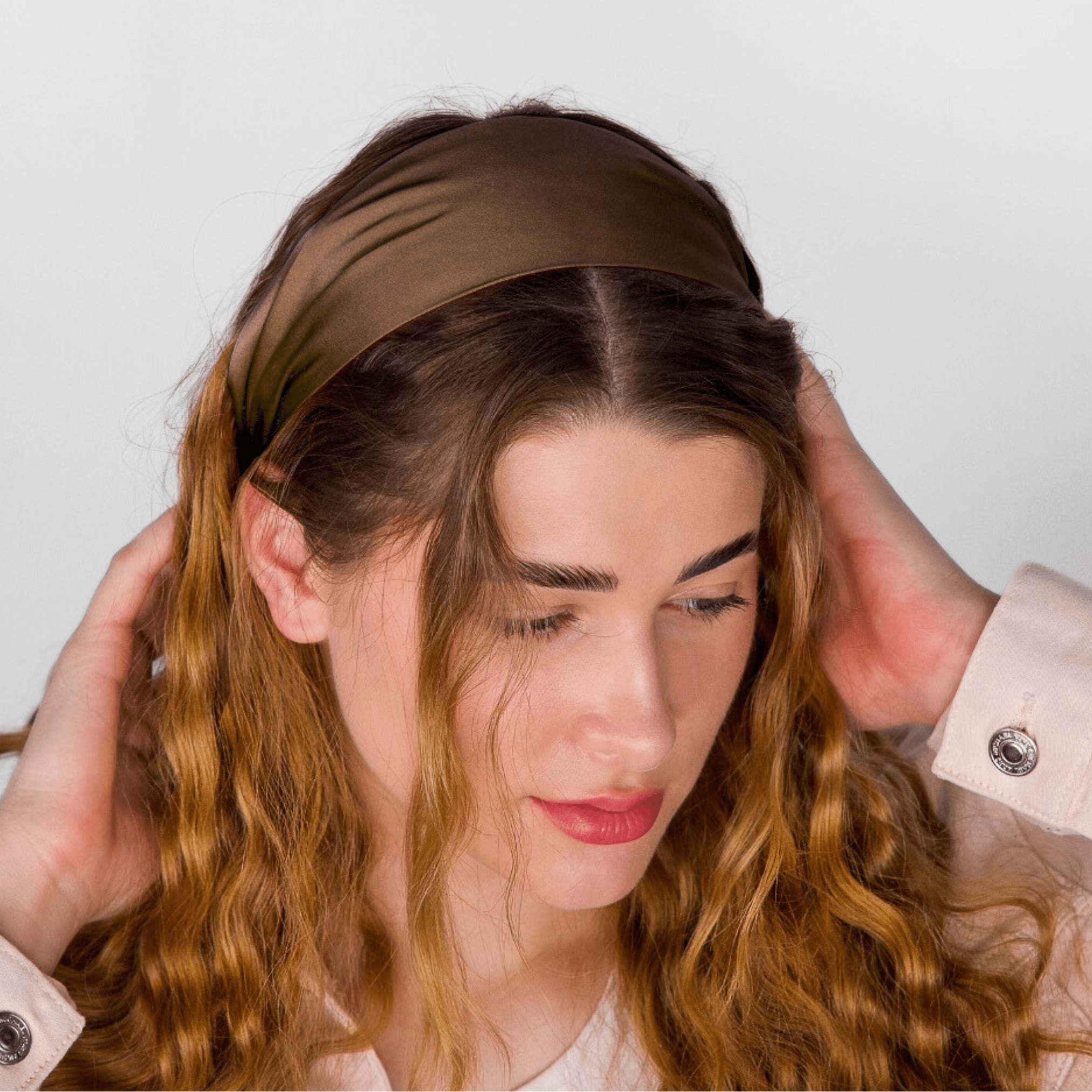 Latte Pure Silk Headband - NOCHKA
