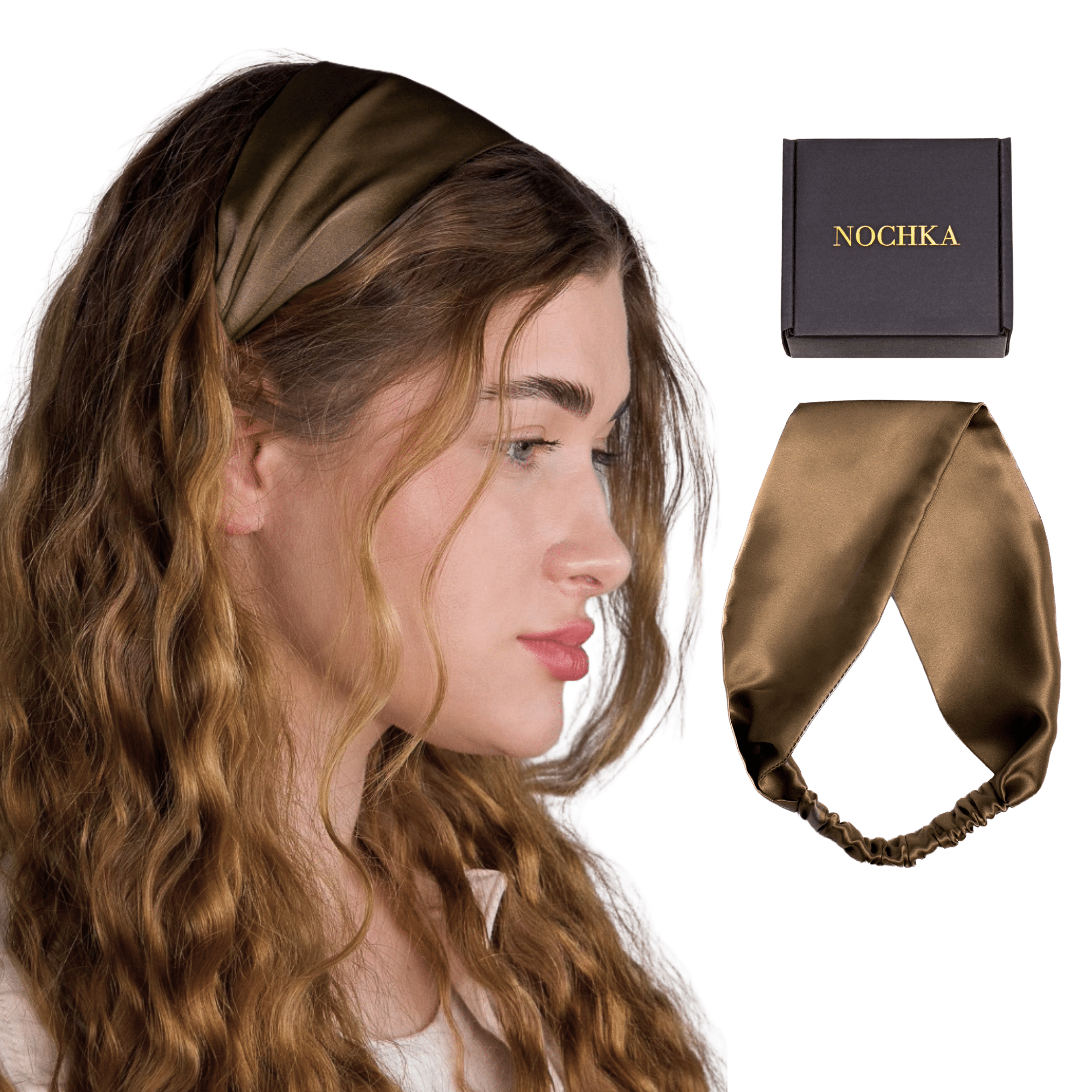 Latte Pure Silk Headband - NOCHKA

