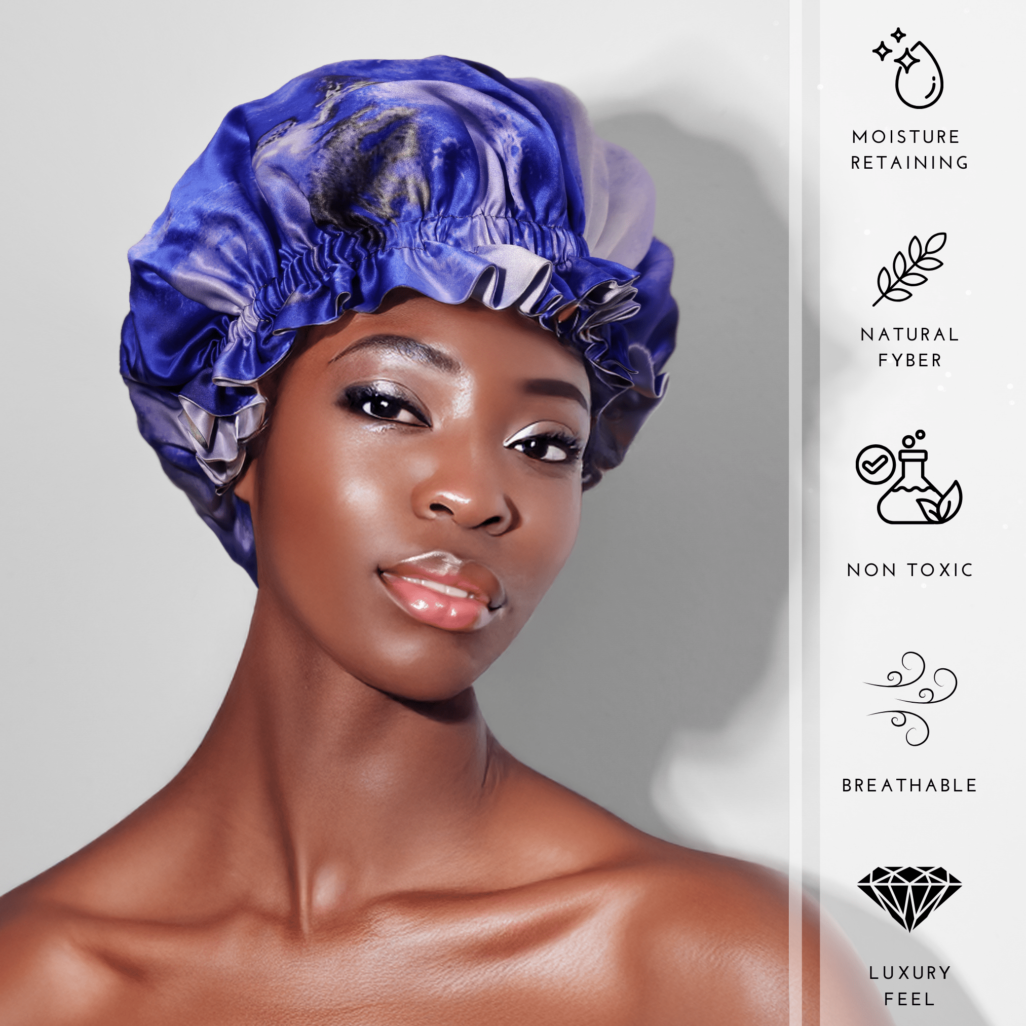 Lavender Indigo Pure Mulberry Silk Bonnet – Reversible & Durable - NOCHKA
