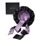 Lavender Midnight and Black Reversible Bonnet with Ties - NOCHKA
