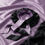 Lavender Midnight and Black Reversible Bonnet with Ties - NOCHKA
