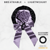 Lavender Midnight and Black Reversible Bonnet with Ties - NOCHKA
