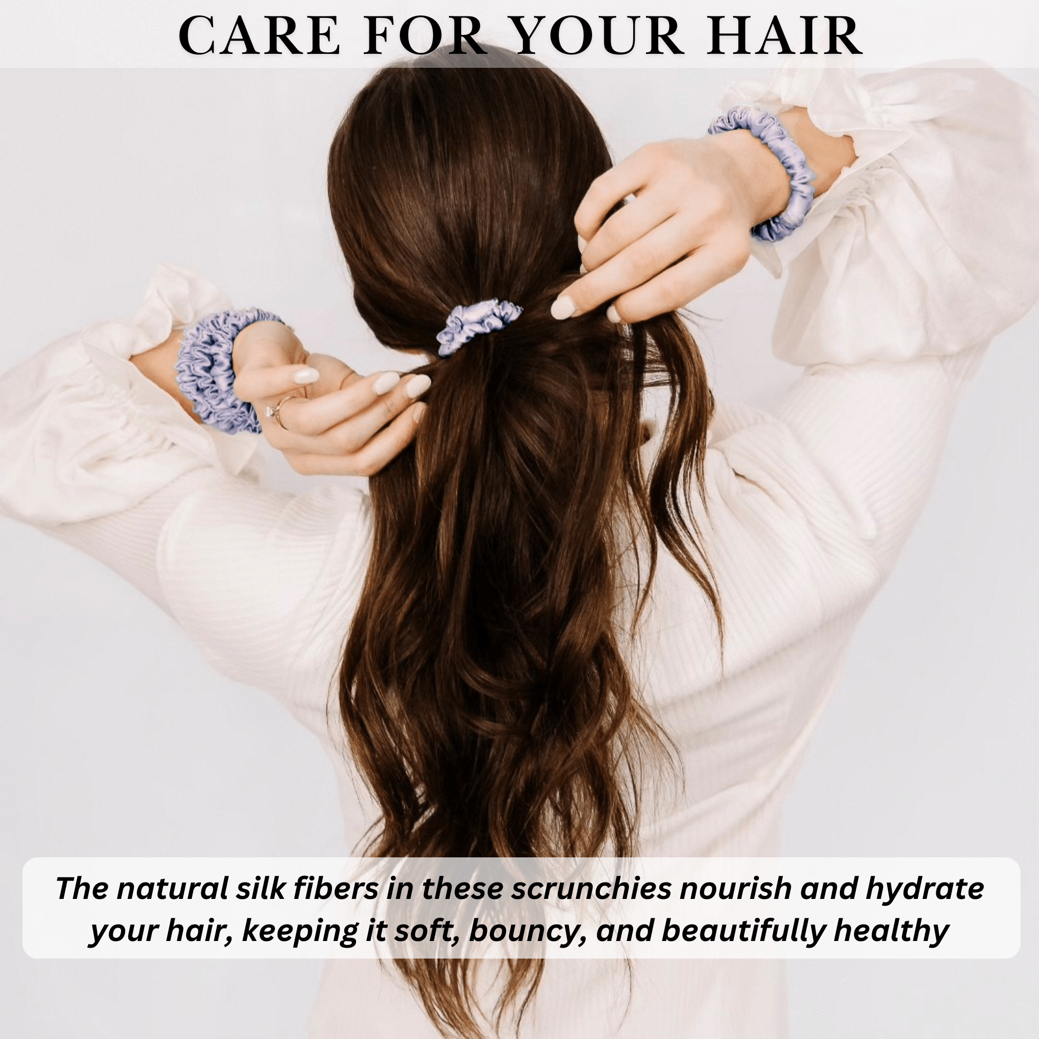 Lavender Ultra Skinny Scrunchie – 100% Pure Mulberry Silk, Perfect for All Hair Types - NOCHKA
