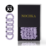 Lavender Ultra - Skinny Silk Scrunchies (Set of 5) - NOCHKA
