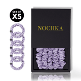 Lavender Ultra - Skinny Silk Scrunchies (Set of 5) - NOCHKA
