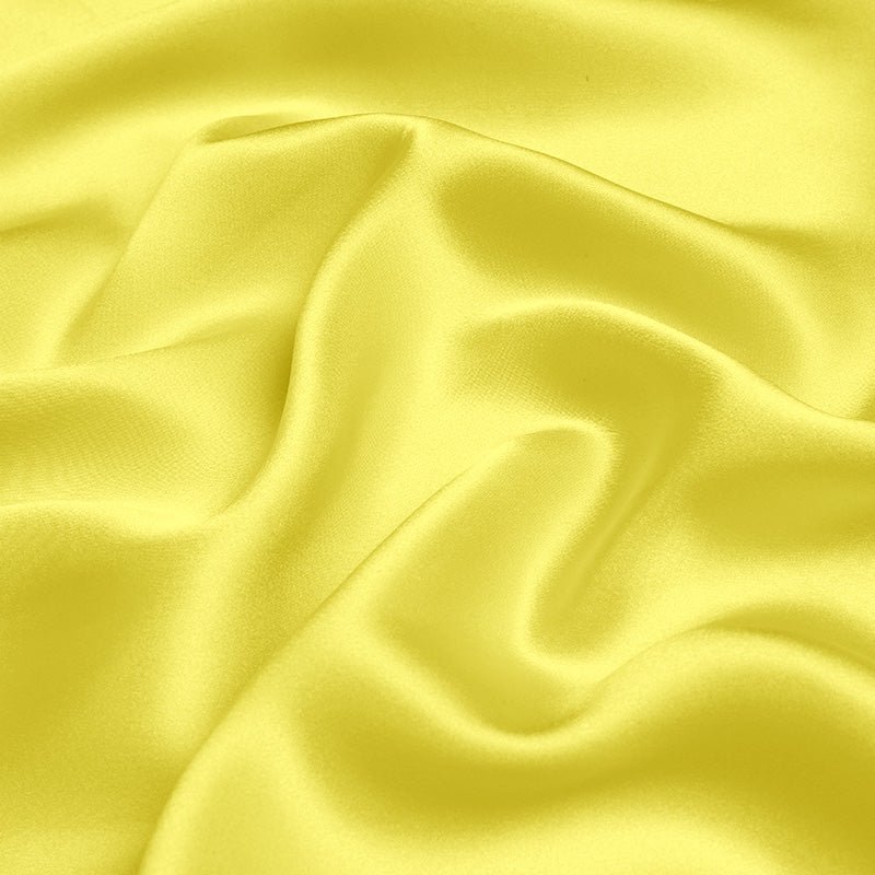 Lemon Yellow 100% Pure Mulberry Silk Fabric 19mm 44" Width Pre - Cut Silk Fabric - NOCHKA
