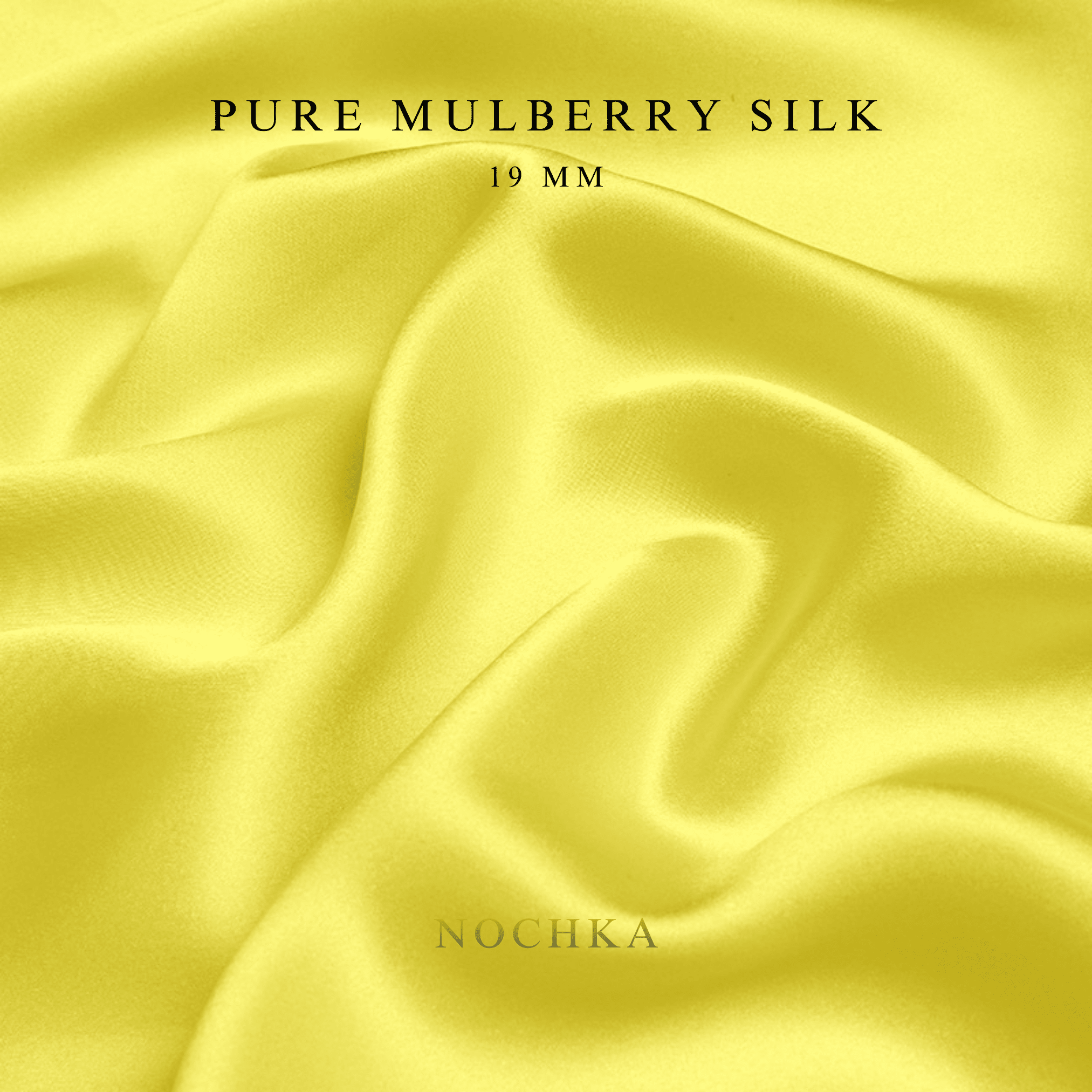 Lemon Yellow 100% Pure Mulberry Silk Fabric 19mm Cut - to - Size Silk Fabric - NOCHKA
