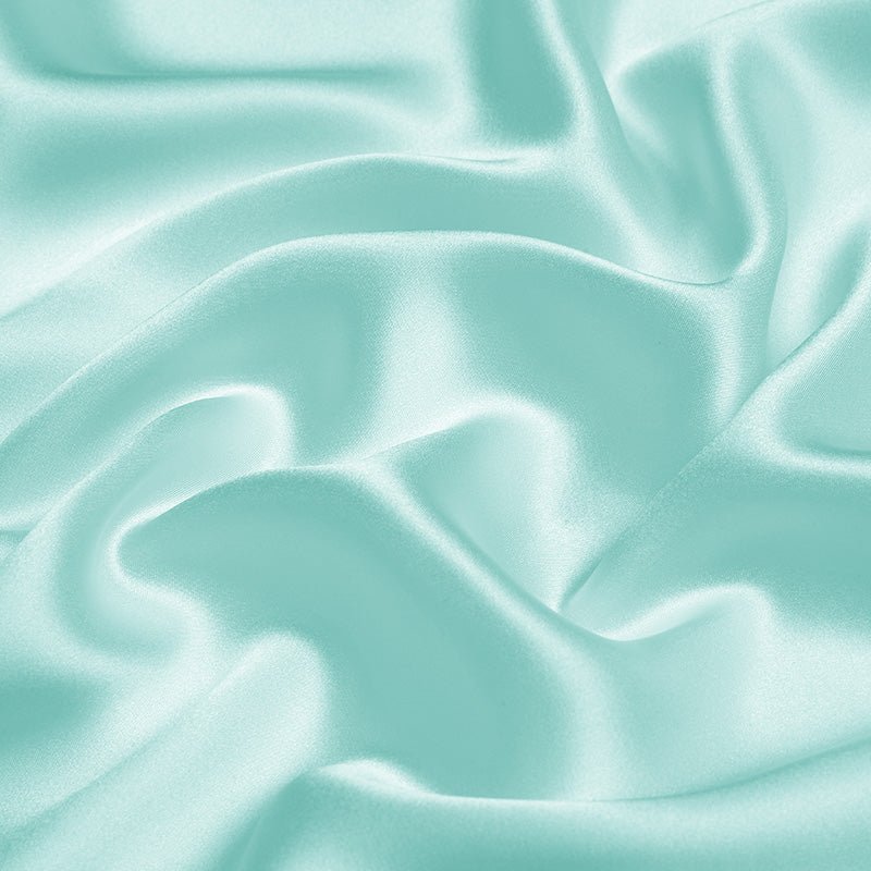 Light Aqua Blue 100% Pure Mulberry Silk Fabric 19mm 44" Width Pre - Cut Silk Fabric - NOCHKA
