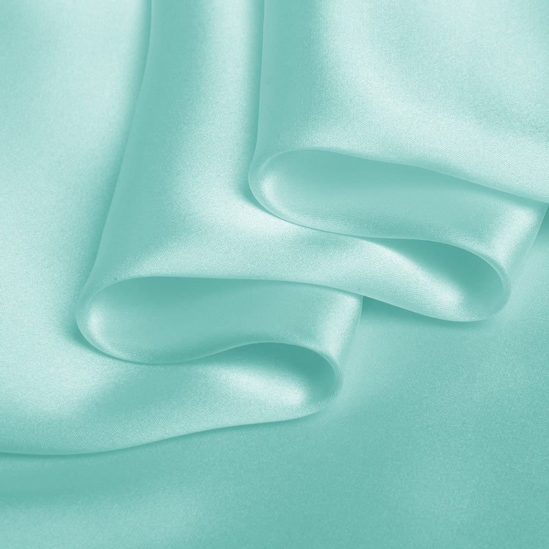 Light Aqua Blue 100% Pure Mulberry Silk Fabric 19mm 44" Width Pre - Cut Silk Fabric - NOCHKA
