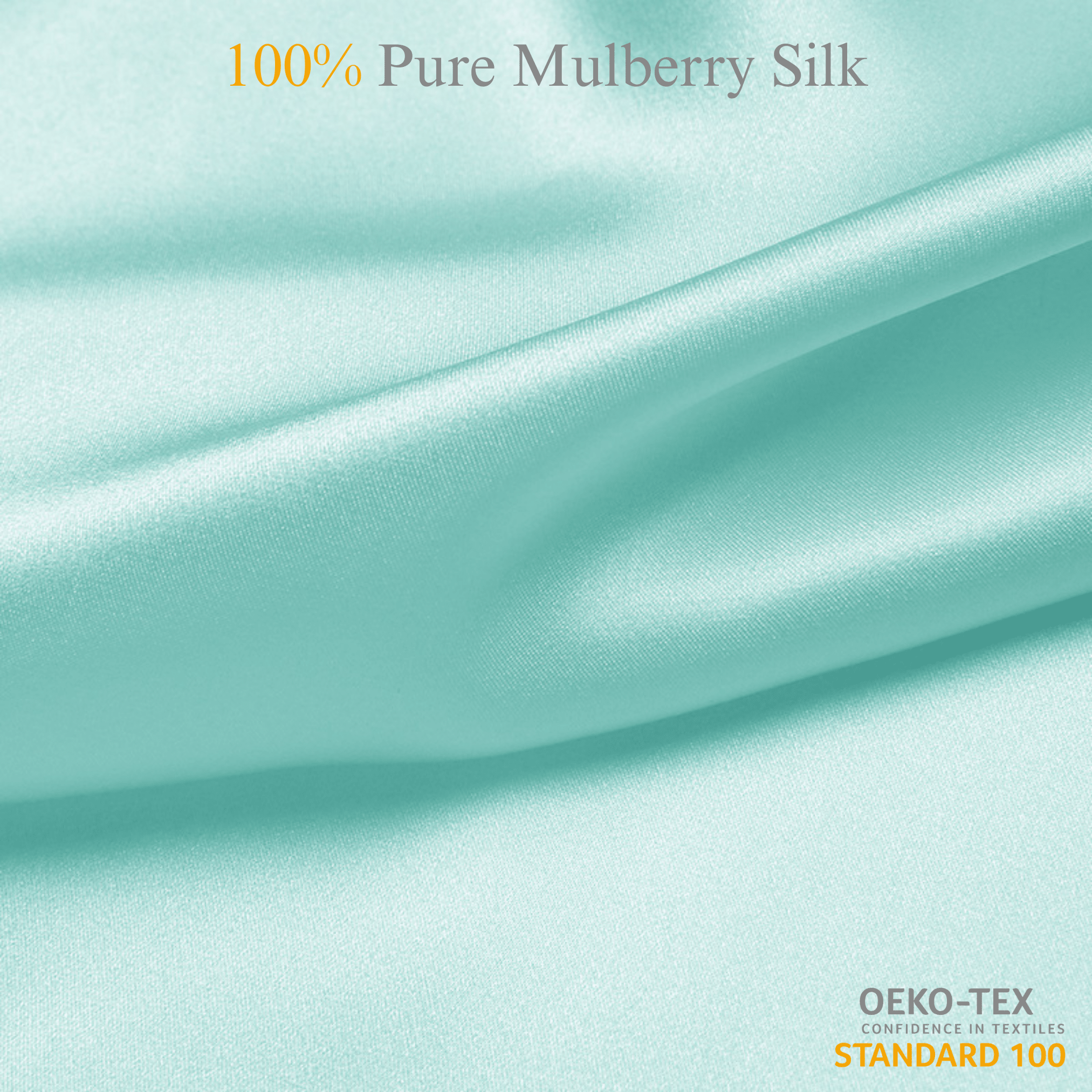Light Aqua Blue 100% Pure Mulberry Silk Fabric 19mm Cut - to - Size Silk Fabric - NOCHKA
