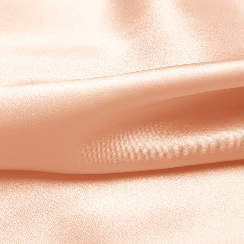 Light Peach 100% Pure Mulberry Silk Fabric 19mm 44" Width Pre - Cut Silk Fabric - NOCHKA
