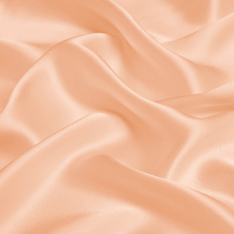 Light Peach 100% Pure Mulberry Silk Fabric 19mm 44" Width Pre - Cut Silk Fabric - NOCHKA
