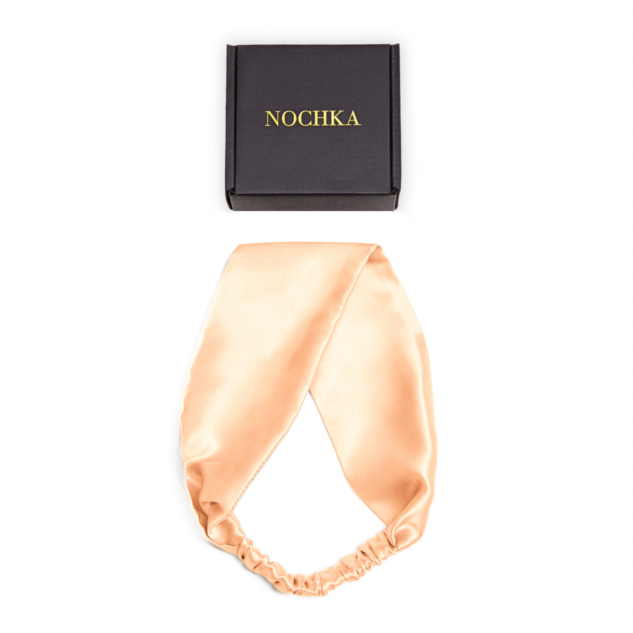 Light Peach Pure Silk Headband - NOCHKA
