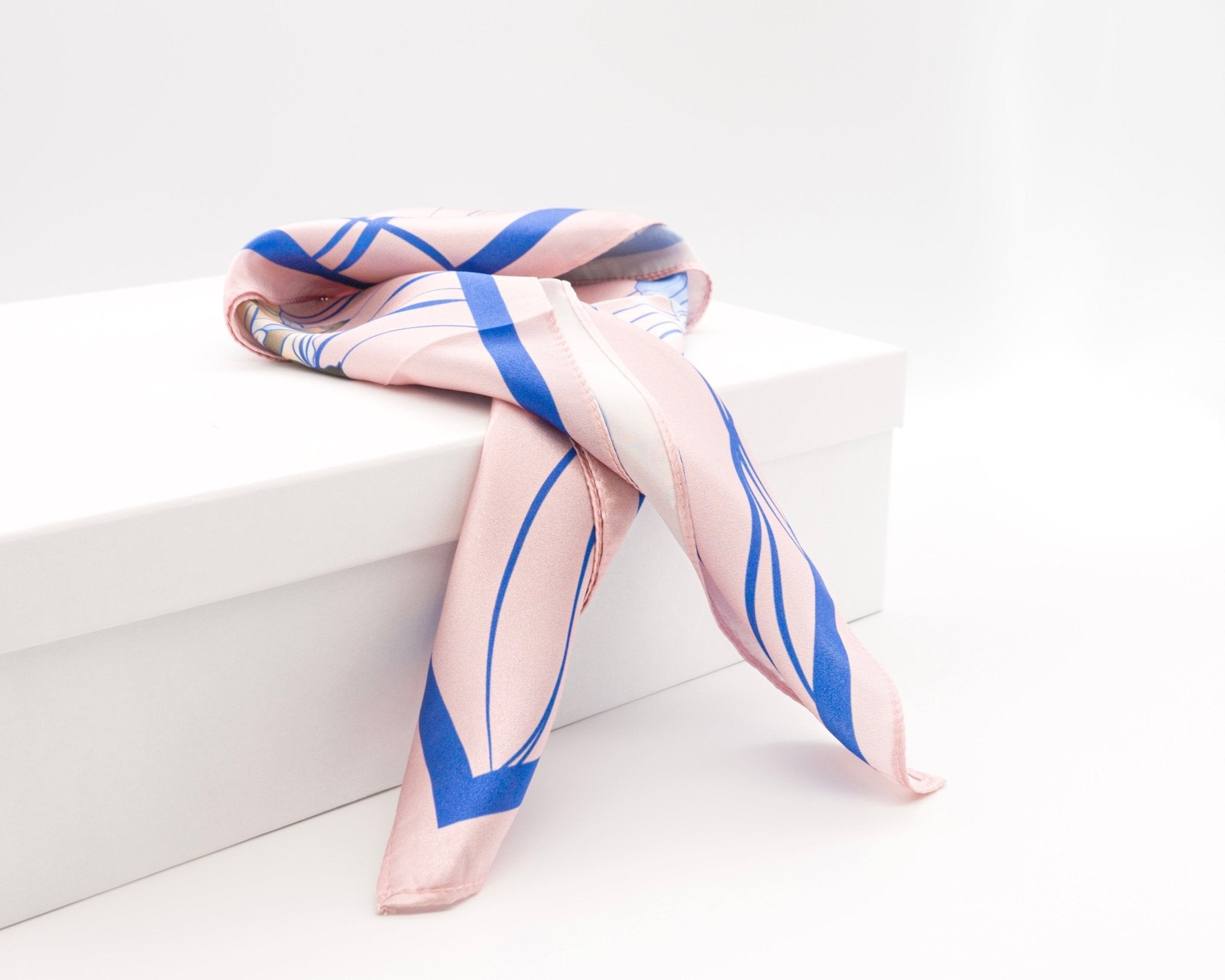 Lilies on Blush Mulbery Silk Square Scarf - NOCHKA
