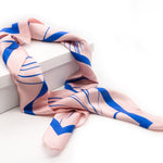 Lilies on Blush Mulbery Silk Square Scarf - NOCHKA
