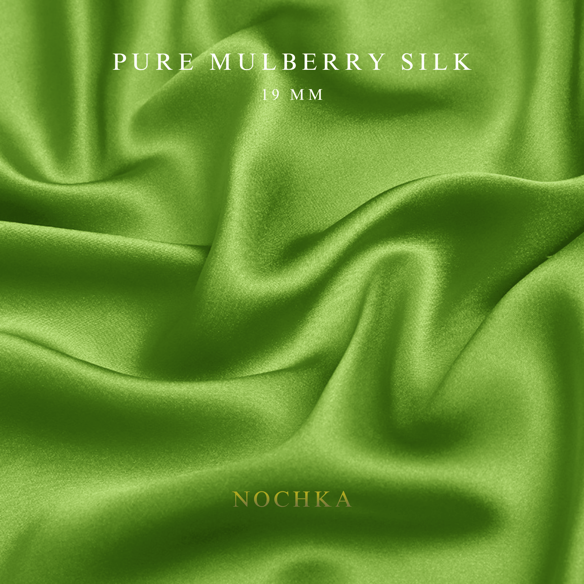 Lime 100% Pure Mulberry Silk Fabric 19mm Cut - to - Size Silk Fabric - NOCHKA
