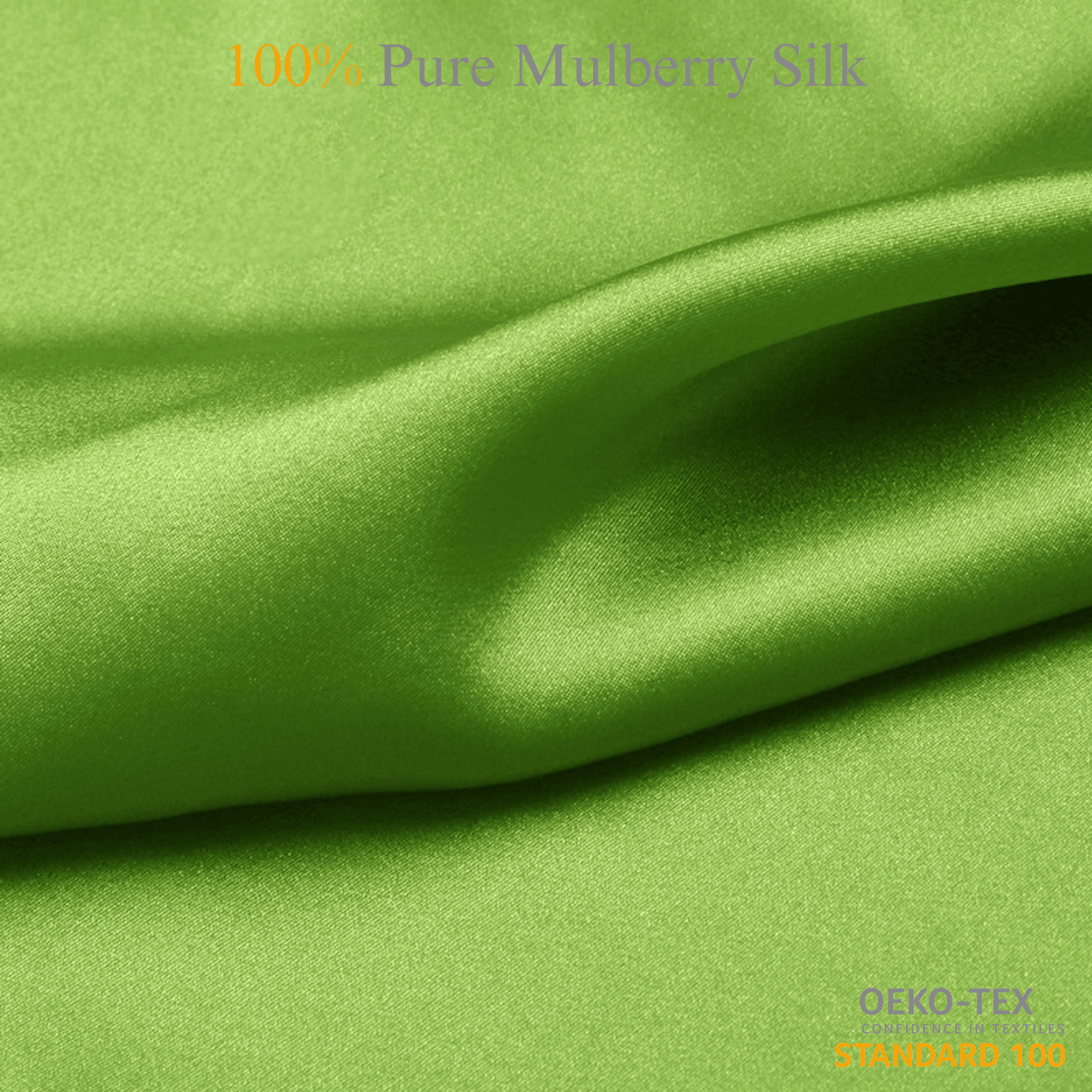 Lime 100% Pure Mulberry Silk Fabric 19mm Cut - to - Size Silk Fabric - NOCHKA
