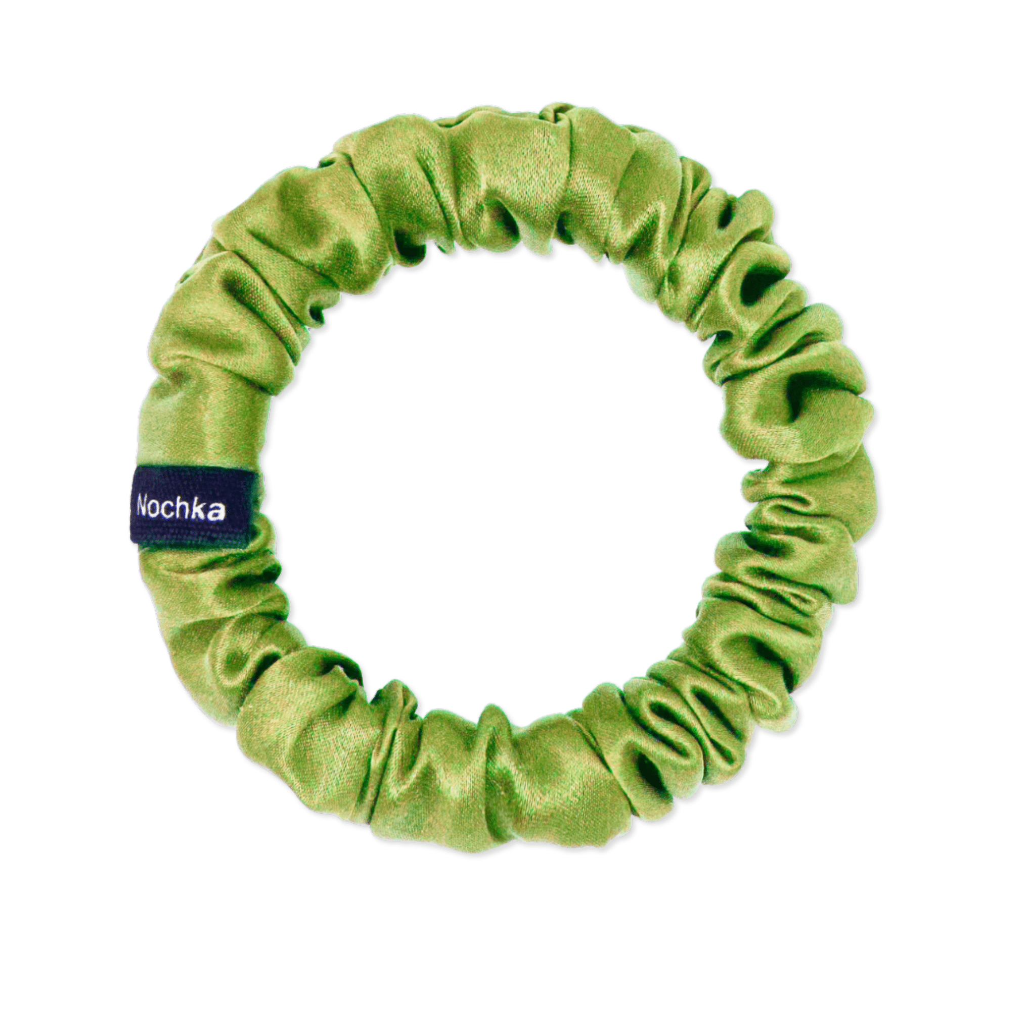 Lime Ultra Skinny Scrunchie – 100% Pure Mulberry Silk, Perfect for All Hair Types - NOCHKA
