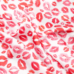 Lips Print 100% Pure Mulberry Silk Fabric 19mm 44" Width Pre - Cut Silk Fabric - NOCHKA
