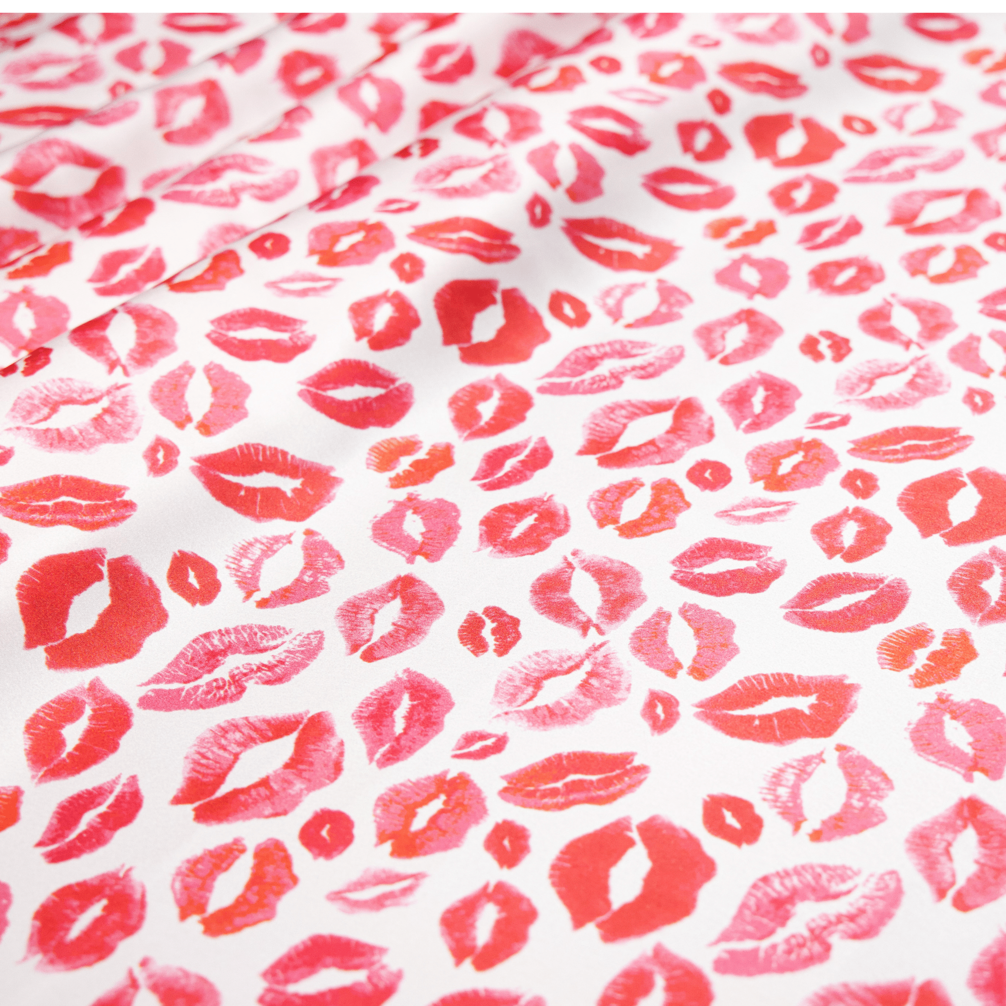 Lips Print 100% Pure Mulberry Silk Fabric 19mm 44" Width Pre - Cut Silk Fabric - NOCHKA
