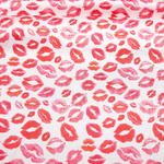 Lips Print 100% Pure Mulberry Silk Fabric 19mm 44" Width Pre - Cut Silk Fabric - NOCHKA
