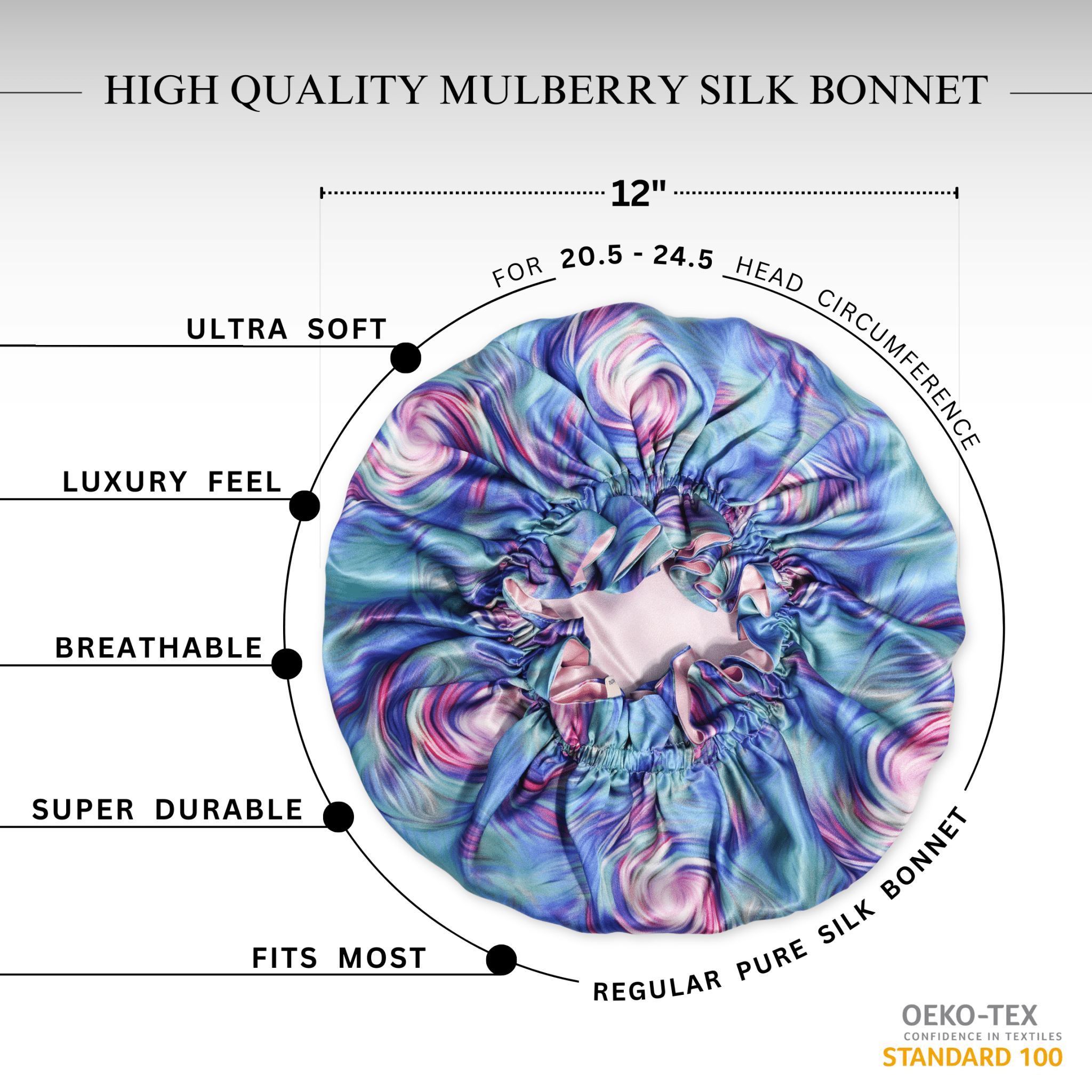 Lollipop Print Pure Mulberry Silk Bonnet – Reversible & Durable - NOCHKA
