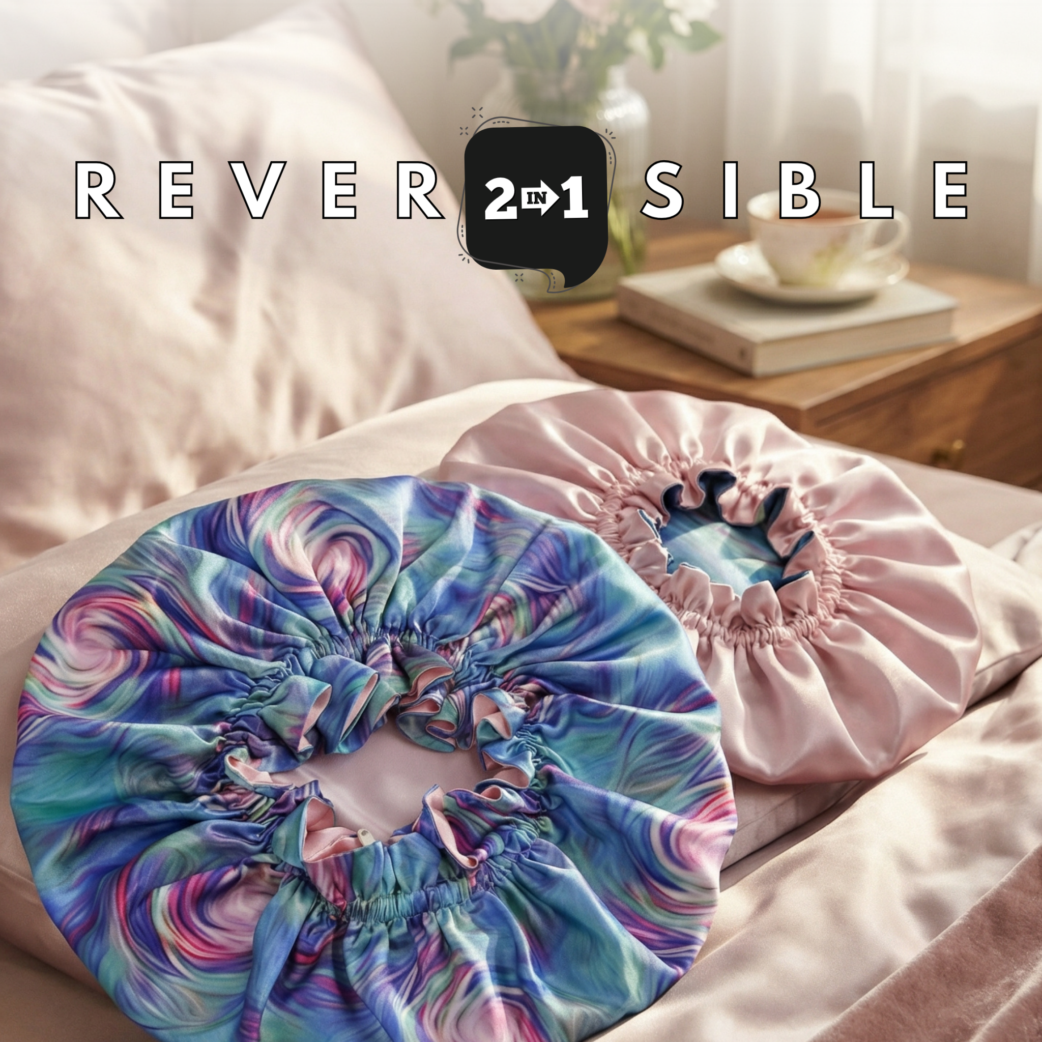 Lollipop Print Pure Mulberry Silk Bonnet – Reversible & Durable - NOCHKA
